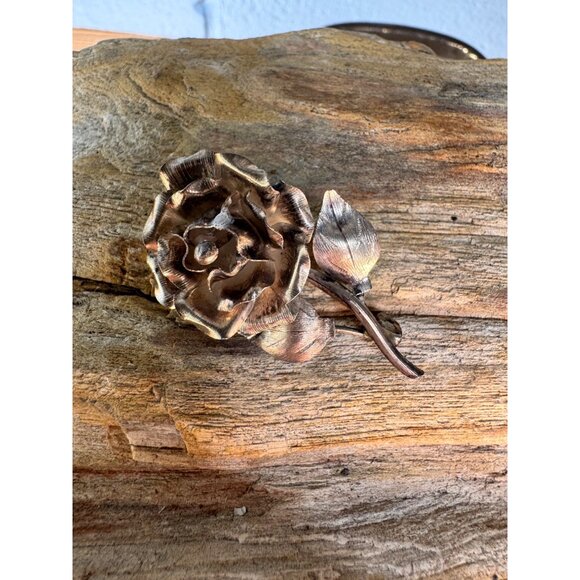 Sterling Silver Rose Flower Brooch Pin Floral Jewelry Hallmarked 925 2" - Picture 1 of 8